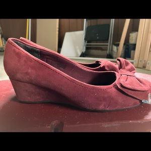 Rockport wedge heel shoes pink suede